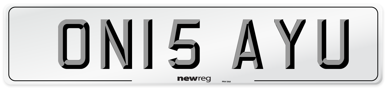 ON15 AYU Number Plate from New Reg